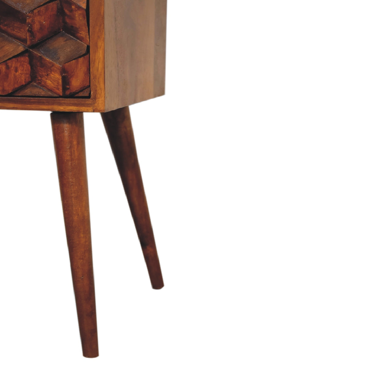 Solid Wood Mini Cube Nightstand