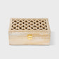 Mango Wood Trellis Keepsake Box with Compartments, Whitewash