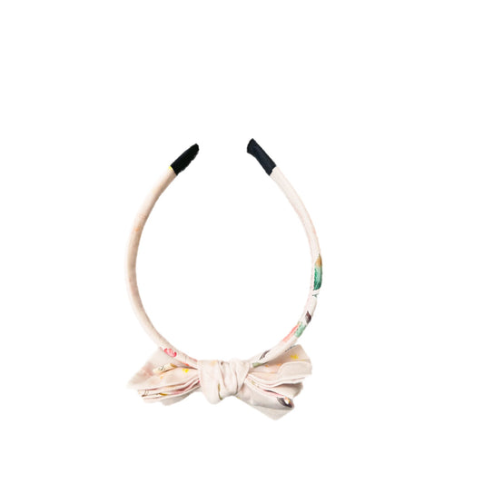 Three Little Bows Headband- Watercolor Camelia