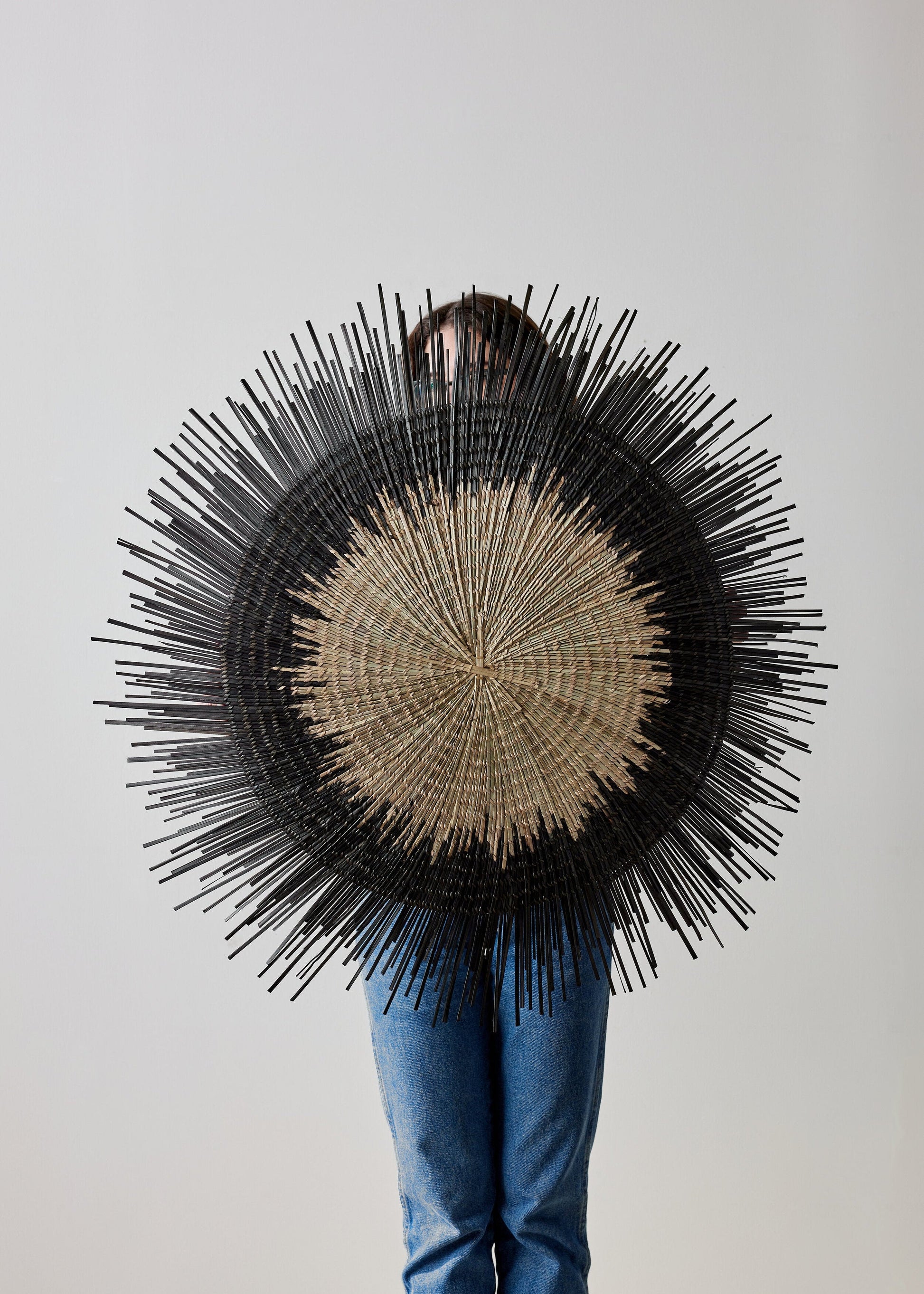 Usiku Black and Natural Woven Wall Art