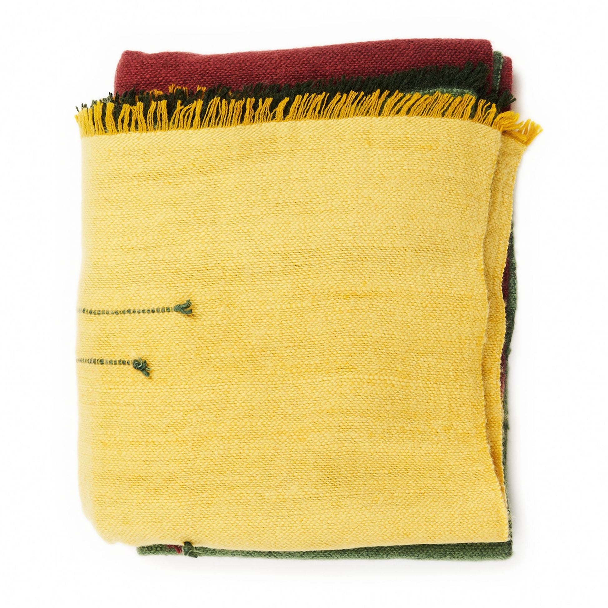 Avocado Multi Color Warm Hues Hand Woven Hand Knotted Textured Merino Throw