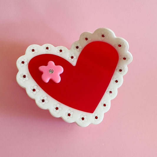 Valetines Laced Hearts Hair Claw