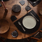 Arch Placemat Pair in black leather