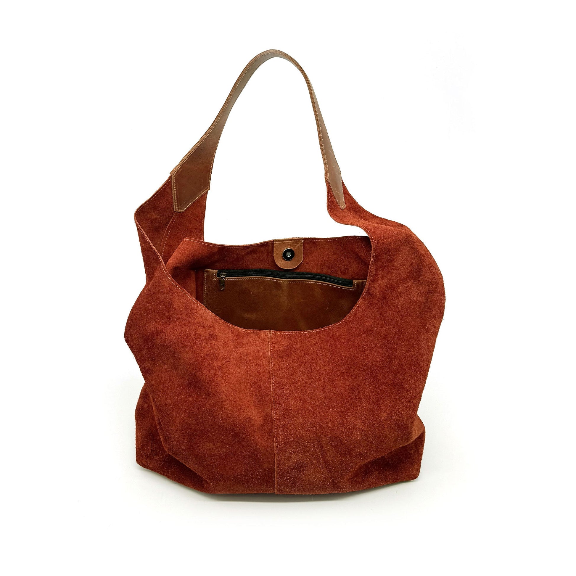 Elevated Hobo in Copper Suede
