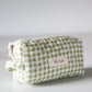 Gingham Matcha Make-up Pouch - Small