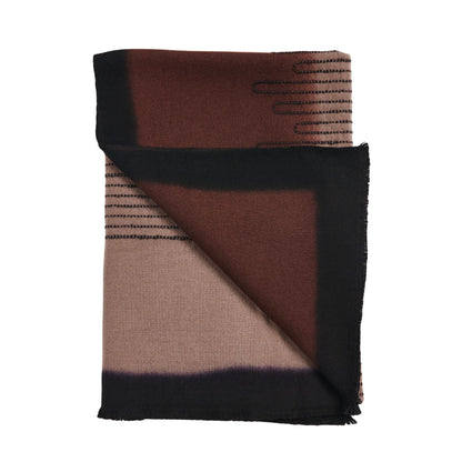 Handwoven Mink Brown Myrtle Drift Merino Throw