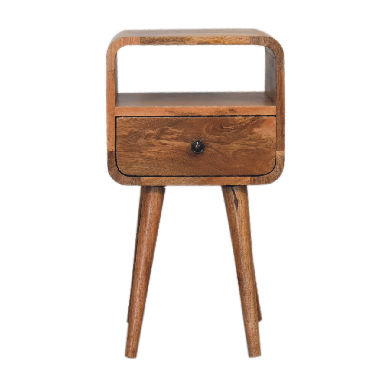 Solid Wood Mini Oak-ish Curve Nightstand