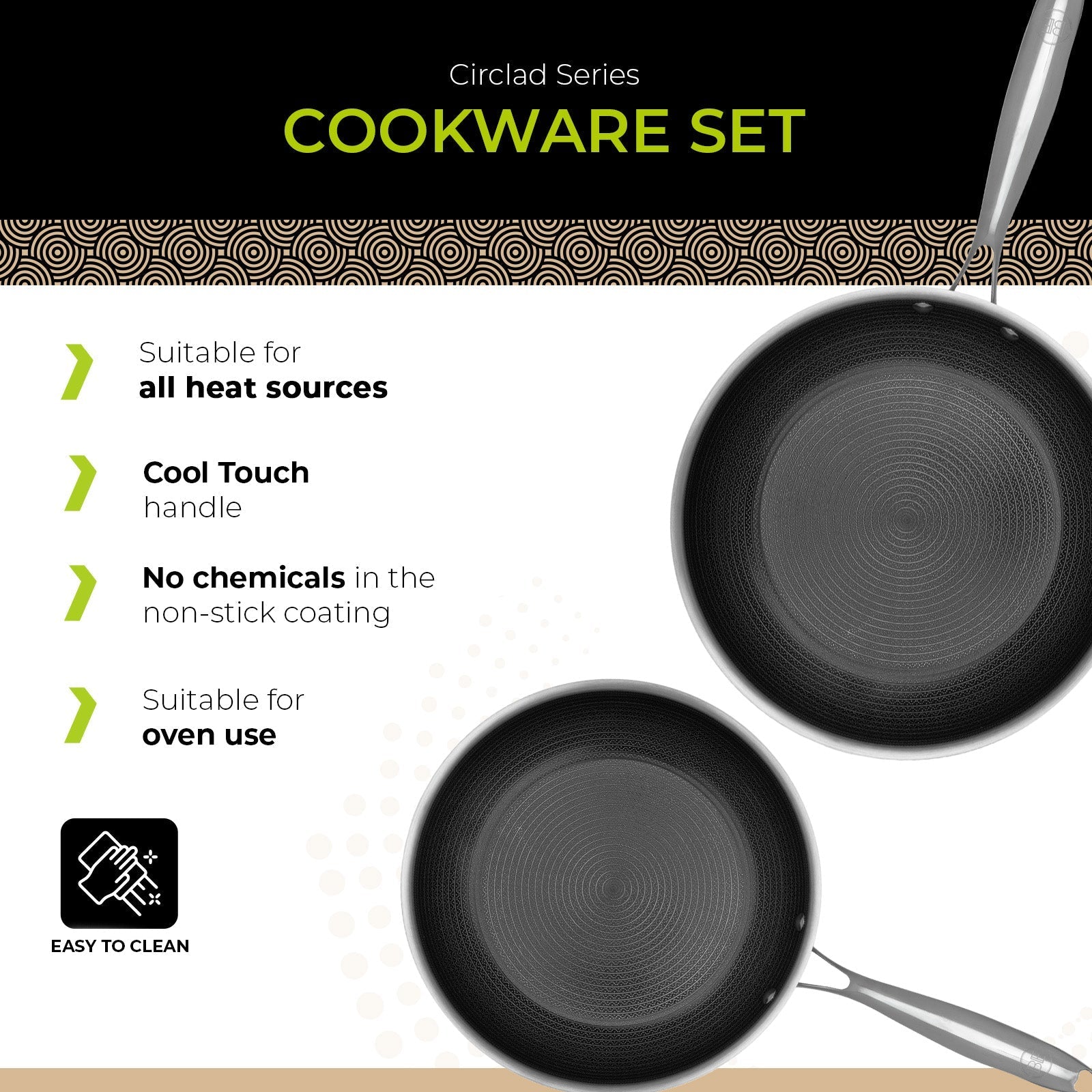 BE | LIVING CIRCLAD Series - 2 pcs Frying Pan Set  26 cm + 30 cm
