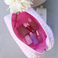 Gingham Pink Make-up Pouch - Large