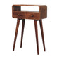 Solid Wood Mini Curved Honey Caramel Console Table