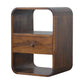 Solid Wood Chestnut Curved Edge Nightstand