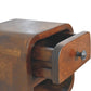 Extra Mini Curved Chestnut Bedside Table