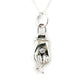 Sterling silver cross my fingers diamond necklace