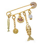 Fish and Pomegranate Brooch