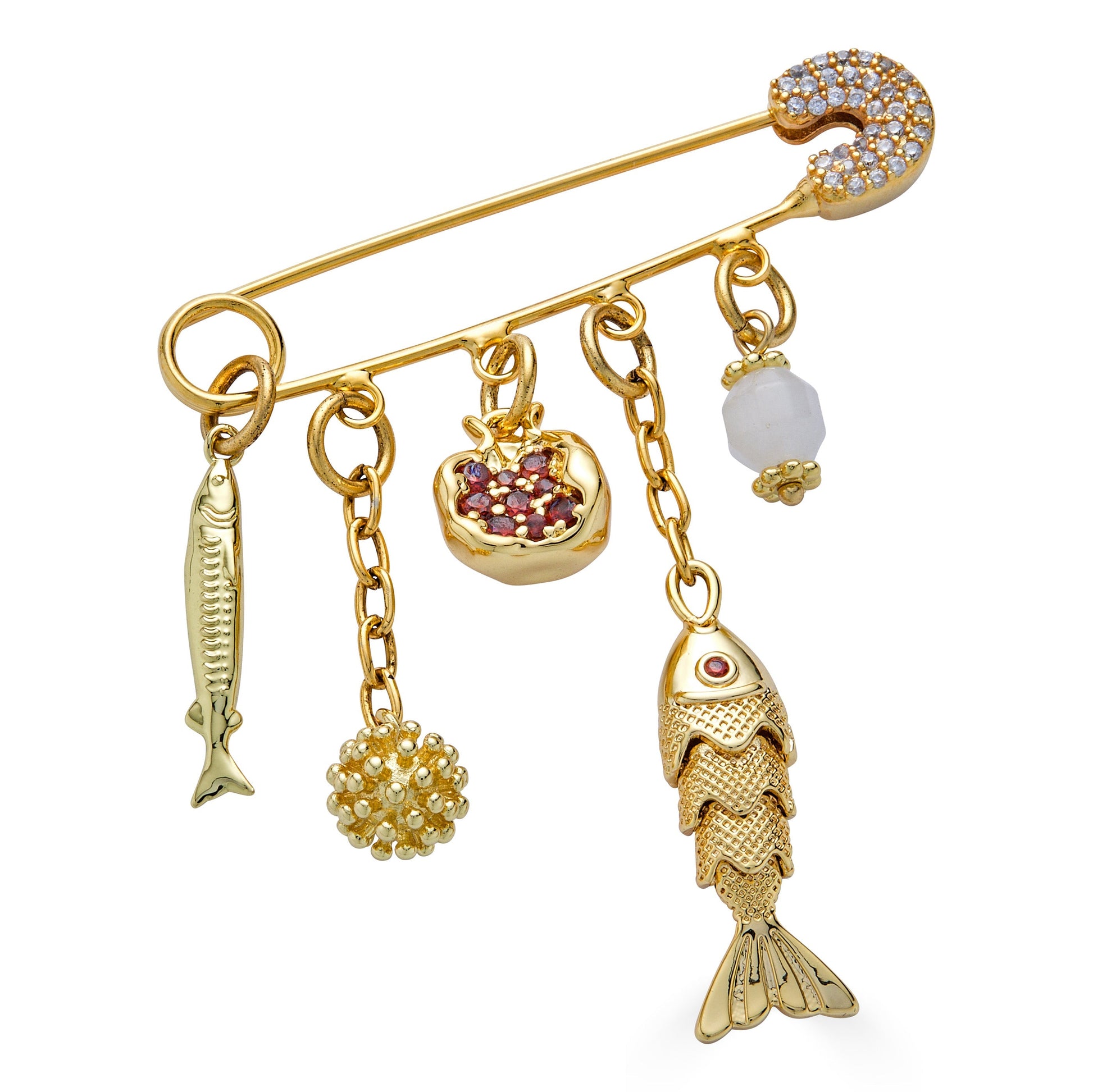 Fish and Pomegranate Brooch