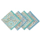 STREAMLINE 18"x18" Hand Block Printed Napkins - Set of 4. Cotton - Fair Trade - Artisan Made