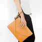 Envelope Clutch in Vegetable tanned calfskin and Suede Leather