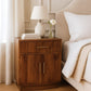 Solid Wood Curved Ribbed Bedside Table