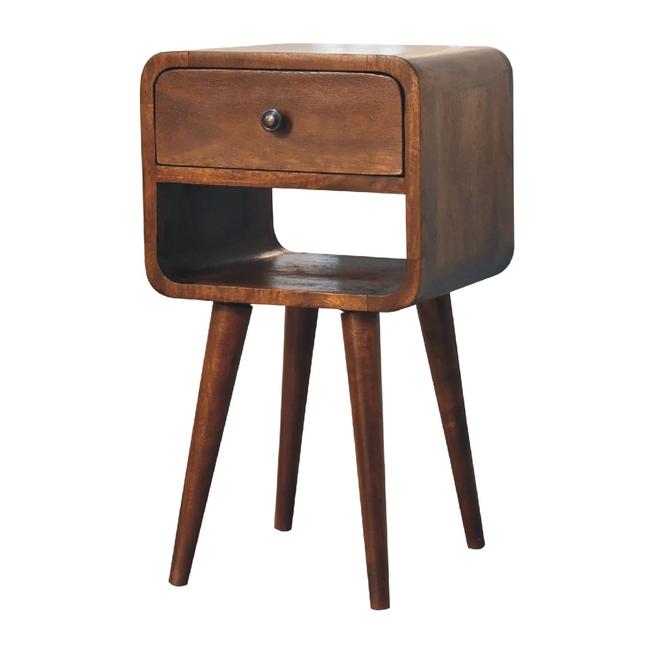 Solid Wood Mini Chestnut Curve Lower Bedside Table