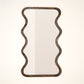 Wavy Full-Length Wall Mirror with Mango Wood Frame, 36x72"