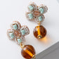 Vintage Amber Drop Earrings