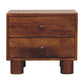 Solid Wood Tula Chestnut Nightstand, 2-Drawers, Brown