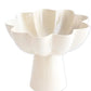 White Pedestal Aluminum Bowl | Modern Sculptural Décor