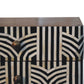 Solid Wood Honey Caramel Edessa Bone Inlay Bedside Table