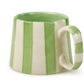 Ceramic Green Stripe  Coffee cup - 3.5 x 2.5 Inches ( Set of 2 )