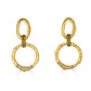 Large Gold Sculpted Circle Drop Earrings