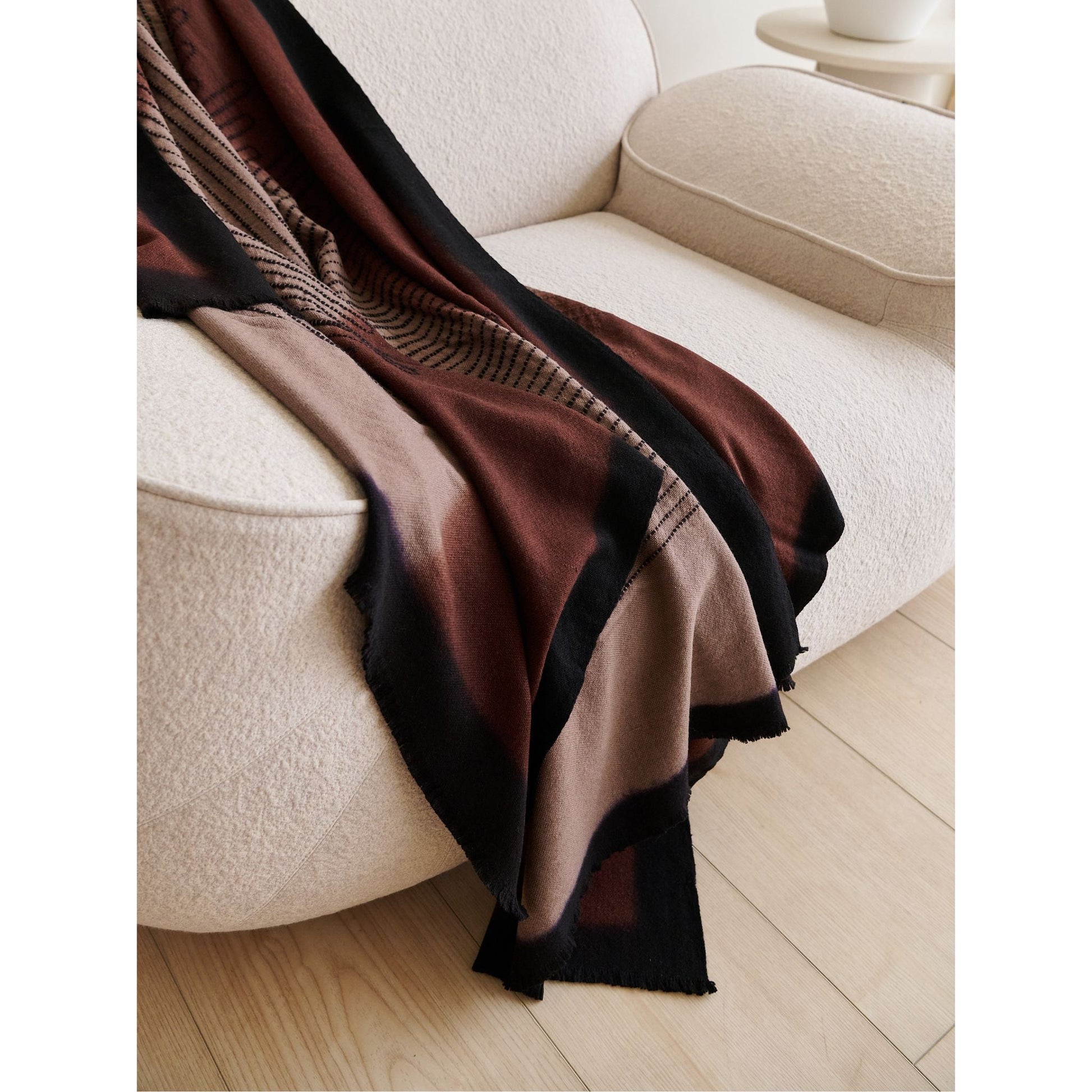 Handwoven Mink Brown Myrtle Drift Merino Throw