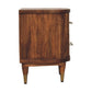 Solid Wood Ribbed Bedside with Brass Accents