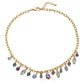 Colorful Gemstone and Pearl Charm Necklace
