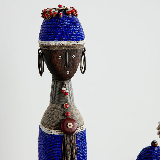 Tanzanite Beaded African Namji Doll