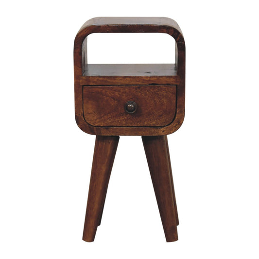 Solid Wood Extra Mini Curve Bedside Table