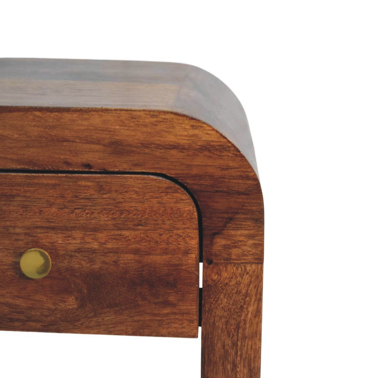 Solid Wood Curved Bedside Table