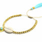 Beaded Shell Tassel Bracelet Aqua