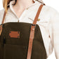 Waxed Canvas Work Apron with Leather Straps & Utility Pockets