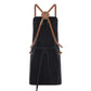 Waxed Canvas Work Apron with Leather Straps & Utility Pockets