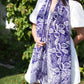 Hand Dyed Batik Scarf, 100% Cotton, Scarves, Bandana, Wrap , Blue Leaves