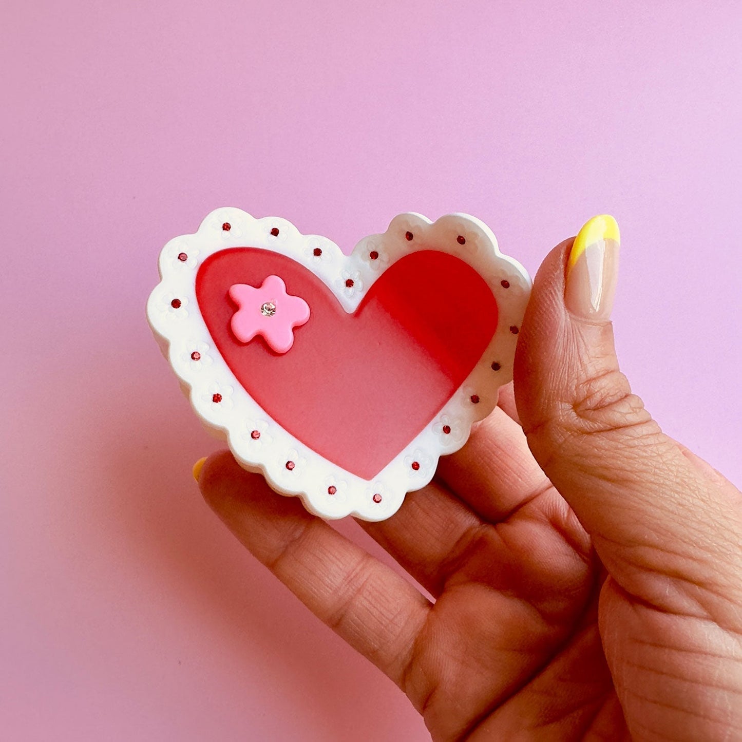 Valetines Laced Hearts Hair Claw