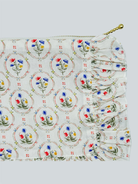 Vintage-Inspired Floral Pouch -Floral Symphony