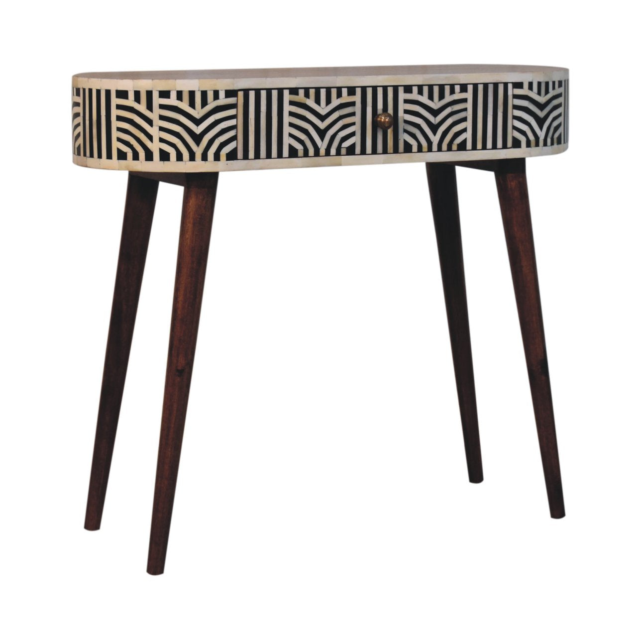 Solid Wood Honey Caramel Edessa Bone Inlay Console Table