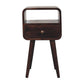 Solid Wood Mini California Walnut Curved Bedside Table