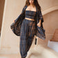 Angela Short Kimono Duster in Deep Sea Blue
