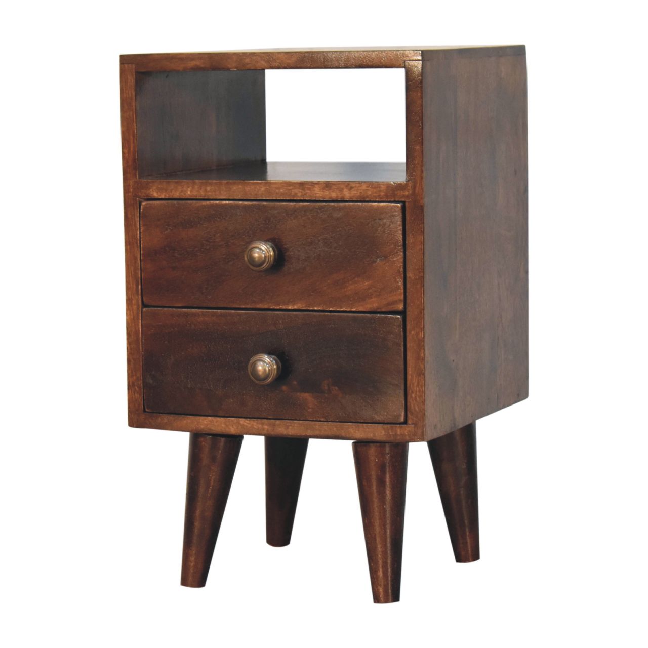 Solid Wood Mini Classic California Walnut Bedside Table