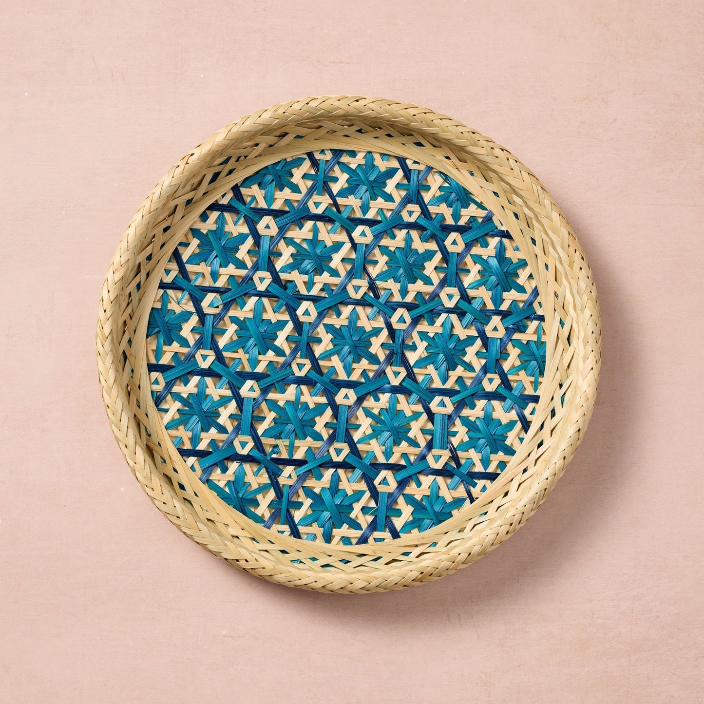 Phu An Bamboo Basket with Blue - 10.5