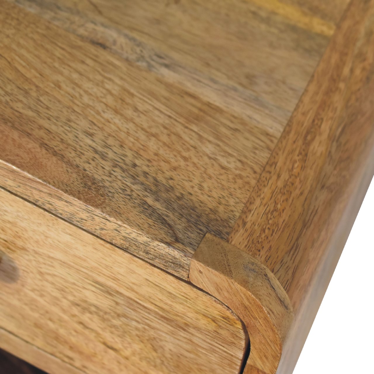 Solid Wood Mini Oak-ish Floating Open Bedside Table