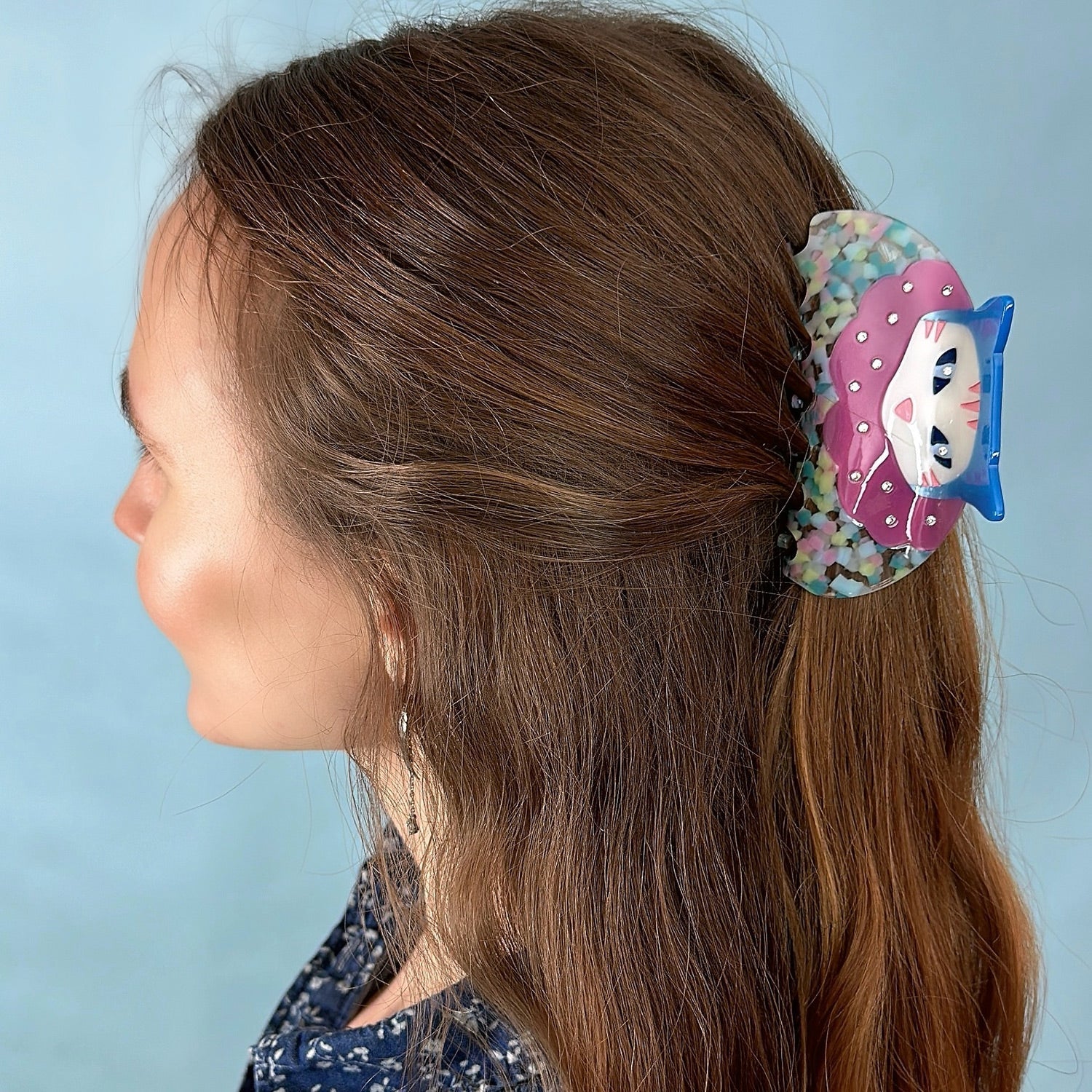 Confetti Cat Clown Hair Claw