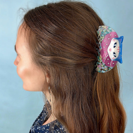 Confetti Cat Clown Hair Claw